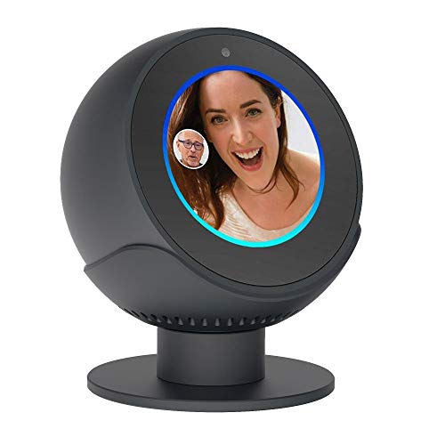 Wero Aluminum Swivel Stand, Metal Height Enhanced Bracket Holder Accessories, With Protective Groove Top Mount And Non-Skid Base, Compatible With Amazon Echo Spot (Black) #TOP14