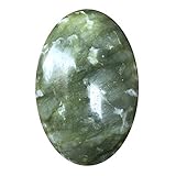 favoramulet Oval Palm Stone, Enegry Worry Pocket Stones Healing Crystal Pebble Soap Shaped, Green...