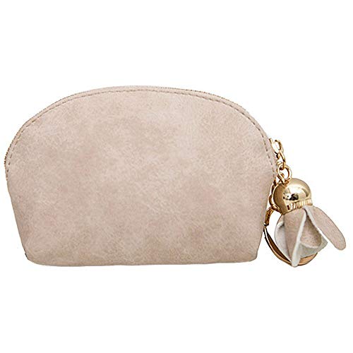Preisvergleich Produktbild KAIKUN Geldbörse Münzbeutel Täschchen Frauen-Kosmetiktasche Brotdose Quaste Münzbeutel Mini-geldbörsen Netter Mädchen-Geldbeutel Tragbare Kopfhörer Tasche Kaktus-federmäppchen beige