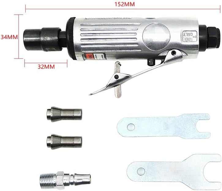 Pneumatic Polishing Machine 1/4 Inch Professional Air Die Grinder Grinding Kit Polishing Engraving Tool Pneumatic Tool (6PCS Set)