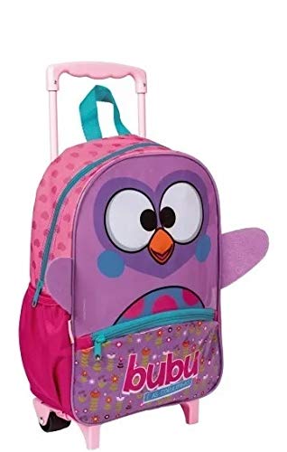 Mochila Escolar Infantil Meninas Corujinha Bubu Rodinhas M