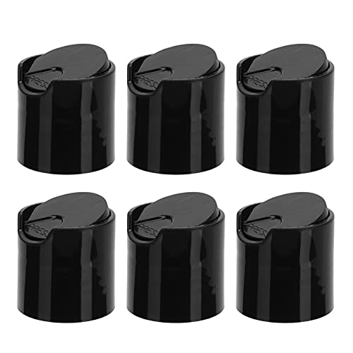 Beaupretty 6pcs Shampoo Bottle Lids Black Disc Lotion Caps Replacement Dispensing Press Top Cover for Travel Home Suitable 24mm Outer Diameter Bottle(Black)