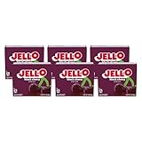 Jell-O Sugar-Free Gelatin Dessert, Black Cherry, 0.30-Ounce Boxes (Pack of 6)