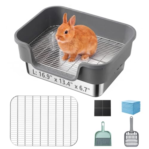 Stainless Steel Rabbit & Small Animal Sifting Litter Box