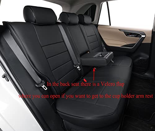 EKR Acadia Seat Covers for GMC Acadia SLE/SLT/AT4/Denali (NO TV Behind 1st Seats) 2017-2023,2nd Row Captain Chair,6 Seats, Custom Fit Car Seat Cover Full Set-Faux Leather(Black) by EKR - Image 7