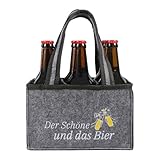 Lustige Geschenke für Männer, Flaschentasche 6 Flaschen, Männerhandtasche Bier ,Der Schöne Und Das Bier, Biergeschenke für Männer,Wunderbares Geschenk für Herren, Vater, Sohn, Freund,Zum Vatertag