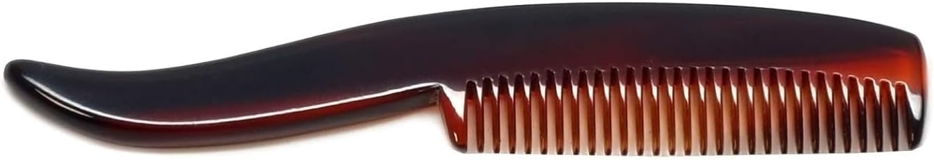 #88 Handmade Narrow Tooth Mustache Beard Comb Small Tortoise Havana Acetate Thick Coarse Fine Short Pocket Sized Facial Hair Grooming Tangle Free Beard Straightener Growth Care Styling Wet Comb