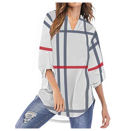 YOINS Blusa Mujer Manga Larga Camiseta Cuello V Camisa Elegante Túnica Casual SueltoTops Otoño Invierno Blanco-01 EU36-38