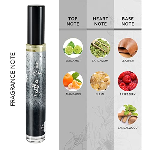 Ajmal ARTISAN - Leather Noir Attar, Woody & Amber Fragrance, Non-Alcoholic, Long Lasting Liquid Attar For Men, 10ml