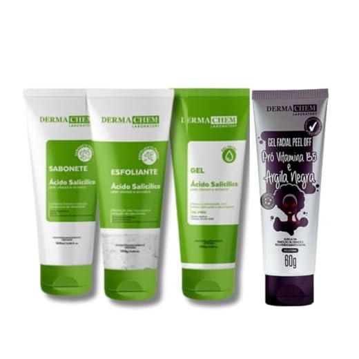 Kit Skincare Anti Acne e Oleosidade Sabonete + Esfoliante + Gel Hidratante + Gel Peel Off Argila Negra Mascara Facial - 4 ITENS