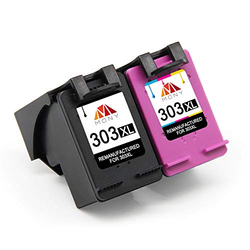 Mony Remanufacturado Cartuchos de Tinta Reemplazo para HP 303 XL 303XL (1 Negro, 1 Tricolor) Compatible con HP Tango TangoX, HP Envy Photo 6230 6232 7130 7830 7134 6220 6234 7120 7820 Impresoras