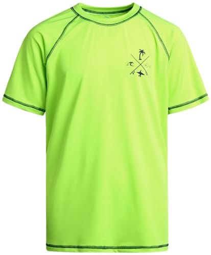 Quad Seven Boys Swim Shirt - 2 Pack Quick Dry Sun Protection Short Sleeve Rash Guard for Boys Youth Kids Swimwear (2T-18)3