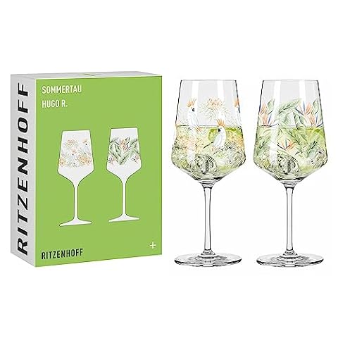 RITZENHOFF 6211001 zestaw 2 słoików na aperitif, 500 ml, seria letnia rosa - styl kwiatowy, wielokolorowe - Made in Germany