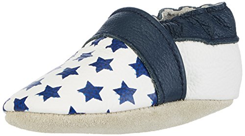 Rose & Chocolat Baby Jungen Star Pattern Krabbel-& Hausschuhe, Blau (Navy)
