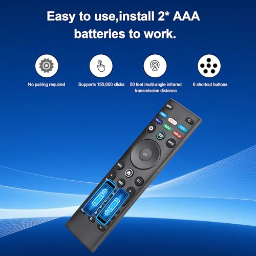 Image of Replacement Remote Control for VIZIO All LED LCD HD 4K UHD HDR Smartcast 3D Smart TVs XRT140 Universal TV Remote XRT136 Replace for Vizio-Smart-TV-Remote for Vizio TV(D /E /M /P /PX /V /OLED-Series)