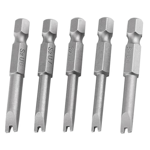 5 Embouts de Tournevis en Forme de U, Jeu D'Embouts en Acier Allié S2 U4/U5/U6/U7/U8 Avec Tige...