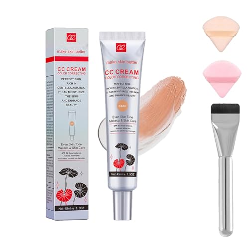 Caiucoco Cc Cream Color Correcting, Korean Color Changing, Idratante, Leggera E Impermeabile (Colore scuro)