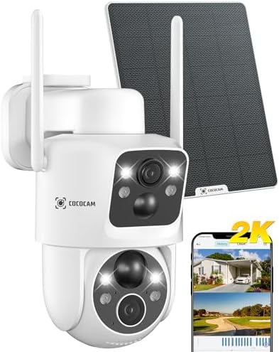 AOQEE Camera Surveillance WiFi Exterieure sans Fil - 2K Camera Exterieur Batterie Panneau Solaire intégré, Étanche IP65, PIR détection, Détection Humaine AI, Vision Nocturne Couleur, Compatible Alexa AOQEE Camera Surveillance WiFi Exterieure sans Fil - 2K Camera Exterieur Batterie Panneau Solaire intégré, Étanche IP65, PIR détection, Détection Humaine AI, Vision Nocturne Couleur, Compatible Alexa