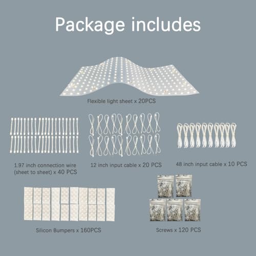 Image of 20-Pack LED Backlight Sheet 24V 36W 3000K Warm White, 19.3X9.6 inches Each Unit, Dimmable Flexible LED Panel Sheet for Backlit Translucent Stone /Marble /Onyx /Quartz Countertops Walls