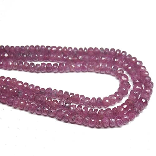 Saphir rose naturel perles rondelles facettées 4mm 6mm pour création bijoux et loisirs créatifs