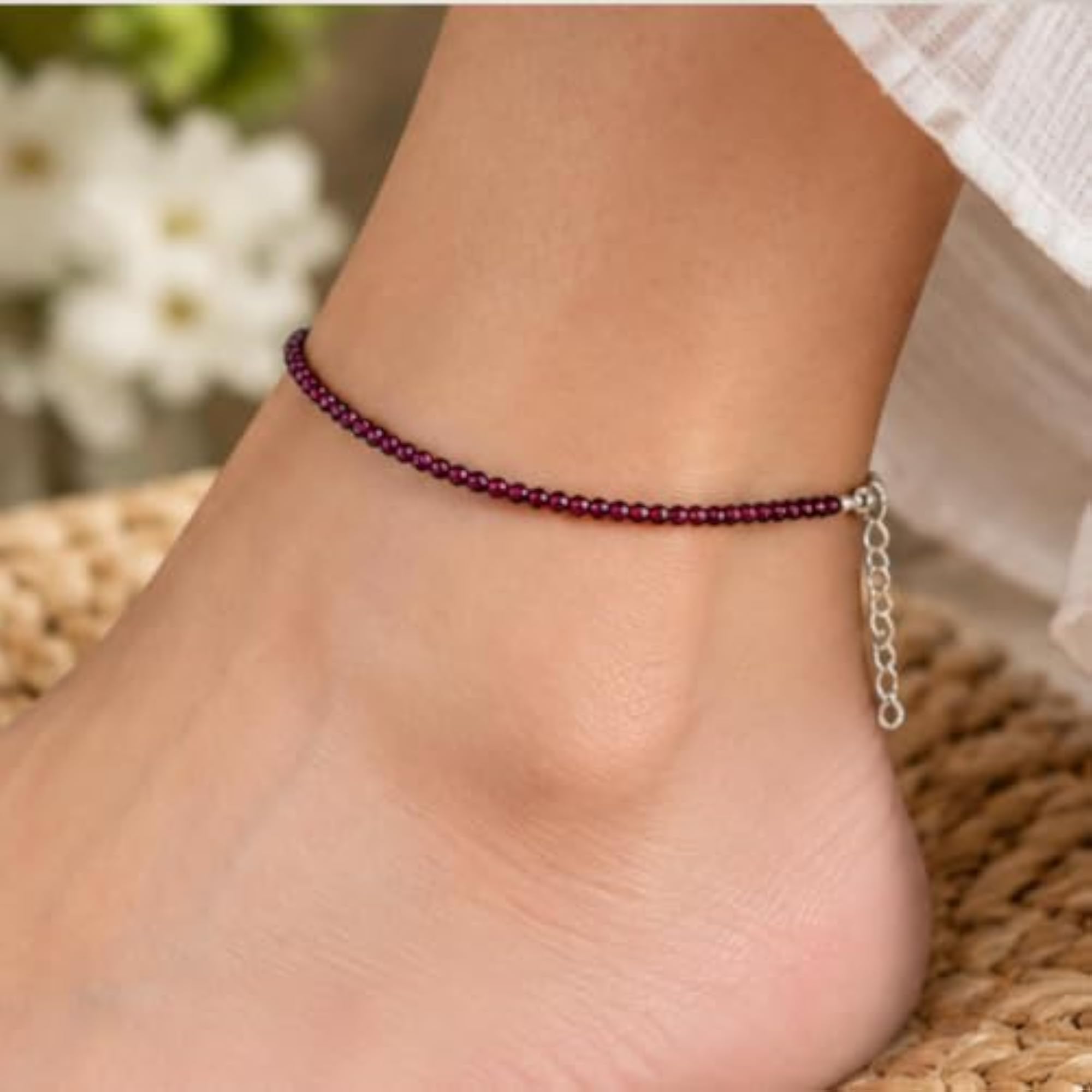 Garnet Anklet with Pyrite Cluster, Daily Styling Combo