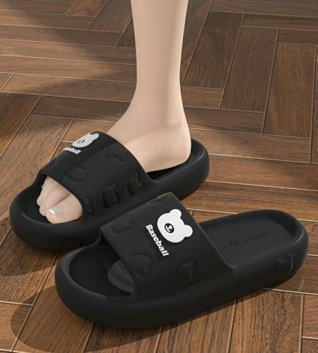 Caistre Cloud Slides Pillow Slippers for Women Men Cute Bear Slippers House Shower Shoes Funny Indoor Outdoor Slide Sandal for Summer2
