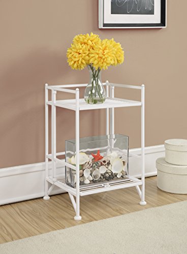 Image of Convenience Concepts Designs2Go X-Tra Storage 2-Tier Folding Metal Shelf, White