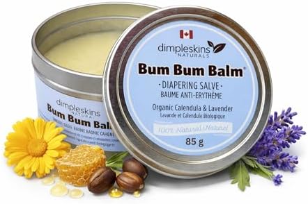 Dimpleskins All-Natural Baby Skin Cream | Bum Bum Balm (85 g) Zinc-FREE | Soothe Bottom with Beeswax and Calendula, Jojoba Oil | Nourishing