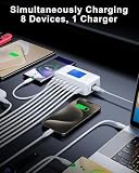 Ładowarka USB, 200 W, wielokrotna, RENGOGA 8 portów USB C, ładowarka GaN USB C, szybka ładowarka z wyświetlaczem LED, 65 W USB stacja ładująca wtyczka ładowarka adapter do MacBooka iPad Pro Air iPhone