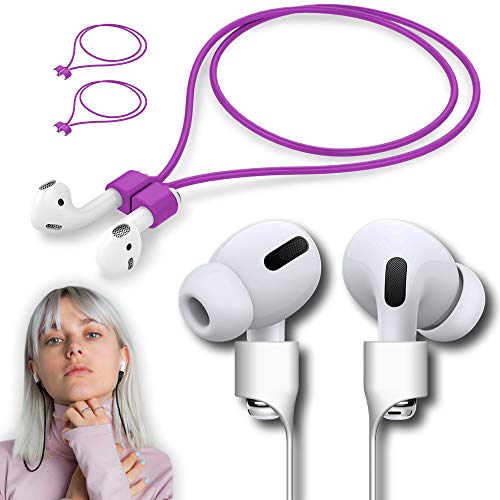 Image of Ultra Strong Magnetic Airpod Pro Strap Anti-Lost Cord Sports Lanyard Compatible with Airpods 3rd 2nd Generation Pro 3 2 1 (3 Purple)