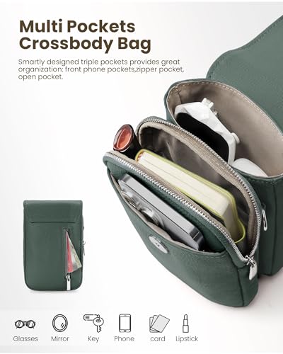 Image of befen Genuine Leather Crossbody Bags for Women, Cell Phone Cross body Purse Bag with RFID Blocking Card Slots