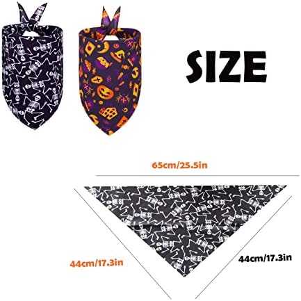 Halloween Dog Bandanas,2 Pieces Halloween Dog Headscarf Set Festival Bandana for Halloween Pet Triangle Scarf for Small Medium Large Dogs Cats Halloween Party Dress Up Accessories Decoration (color-2)