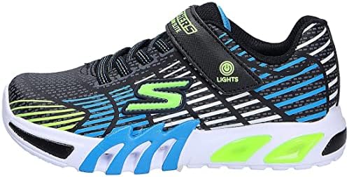 Skechers Boy's Flex-Glow Elite Sneaker, Black/Blue/Lime, 10 Toddler | Image 1