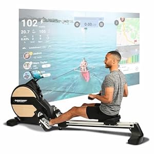 Christopeit Rudergerät klappbar Vico – Ruderzugmaschine, 32 Widerstandsstufen, Magnetbremssystem, 19 Programme, LED-Smart-Control, Bluetooth, Pulsmessgurt kompatibel, 9 kg Schwungmasse, bis 150 kg