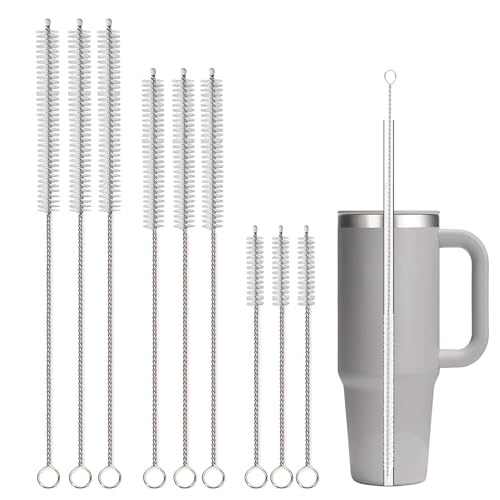 Straw Cleaner Brush Extra Long 14 inch for Stanley Cups 40,30,20oz, 8 inch Reusable Straw Cleaner for Baby Bottle, 12 inch Straw Brush Cleaner Kit, Pipe Cleaning Brush for Sippy Cup,Tumbler.