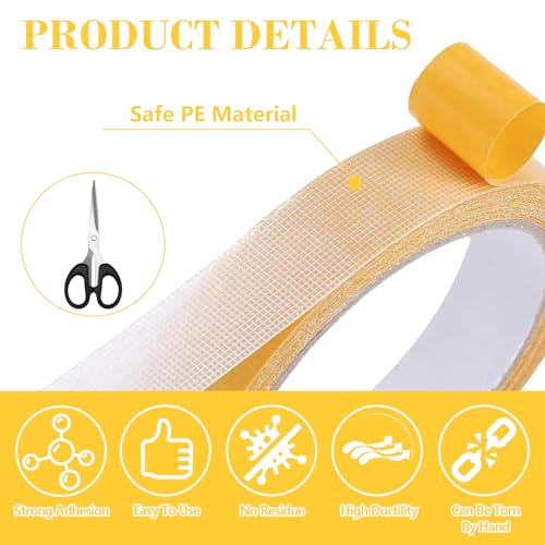 ZWQLZG Teppichklebeband Doppelseitiges, Extra Stark Doppelseitiges Klebeband, 1cm/2cm x 20m, Starkes Doppelseitiges Klebeband mit Stark Klebkraft Ideal für Teppich, Wand, Küche