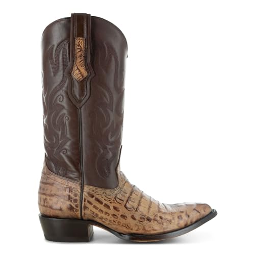 Image of Soto Boots Men's Gator Tail Print Cowboy Boots, Exotic Print Men's Cowboy Boots, Western Boots For Men H7006