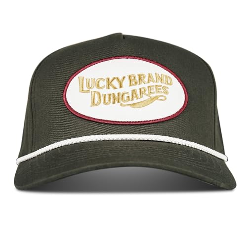 Image of Lucky Brand Snapback Hat | Adjustable | Baseball Cap | Retro | American Heritage | 5 Panel Design | Cotton Canvas