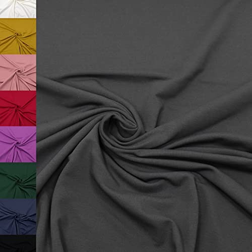 MAGAM-Stoffe Finn Jersey Stoff uni Oeko-Tex Meterware 50cm (29. Dunkelgrau)