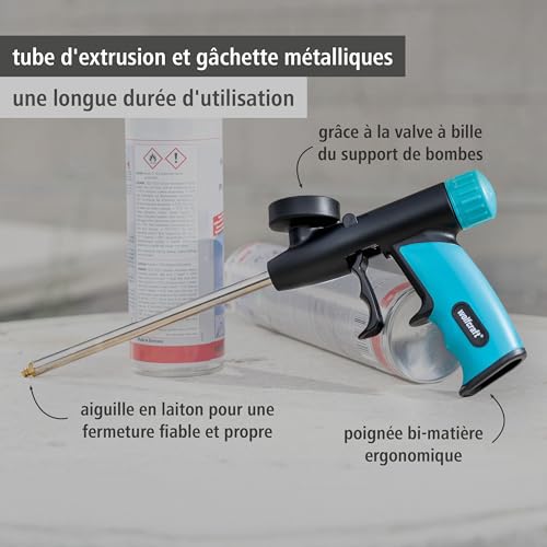Pistolet pour mousse expansive wolfcraft 4342000 isoler proprement