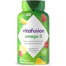 Vitafusion Omega-3 Gummy Vitamins, Berry Lemonade Flavored, Heart Health Vitamins1 With Omega 3 EPA/DHA and Vitamins A, C, D and E, Americas Number 1 Vitamin Brand, 60 Day Supply, 120 Count