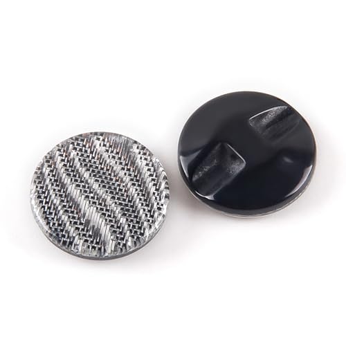 10 Pcs Round Resin Buttons Striped Buttons for Overcoat Sewing Accessories (Black and White, 15mm)