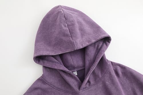 Image of Maydear Custom Vintage Washed Hoodie, Personalized Text Logo Pullover Sweatshirt for Men Women