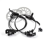 Clarks Clout Hydraulic Brake System - 2 Piston Front & Rear Brake Set and Rotors with Mineral Oil, Levers and Fittings, Black