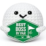 XgiftCreat Boss Golf Gifts for Men – Cool Funny Crochet Golf Ball Accessories Office Gift for Boss Lady Bosses Women Manager Supervisor Mentor Male Female, Christmas Birthday from Employee Coworkers