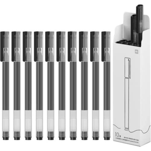 Xiaomi MI Jumbo - Bolígrafo de gel lnk (10 unidades por paquete, muy duradero, 0,5 mm), color negro