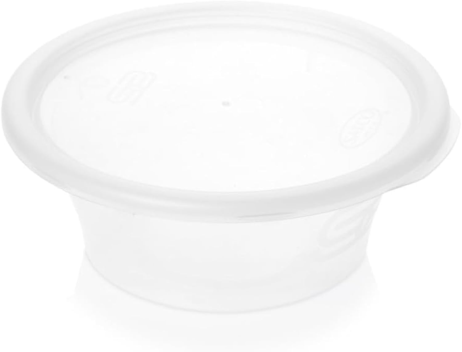 encase 50 Satco Plastic Food Takeaway Microwave Heavy Duty Cups with Lids 2oz 4oz 8oz 12oz 16oz (Clear, 8oz)