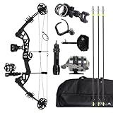 FENJANER Aechery Bowfishing Bow Kit 30-60LBS - Compound Bow Fishing Cambos Kits - Fishing Bow Set with Solid Arrows and Reel for Adult Shooting Fish