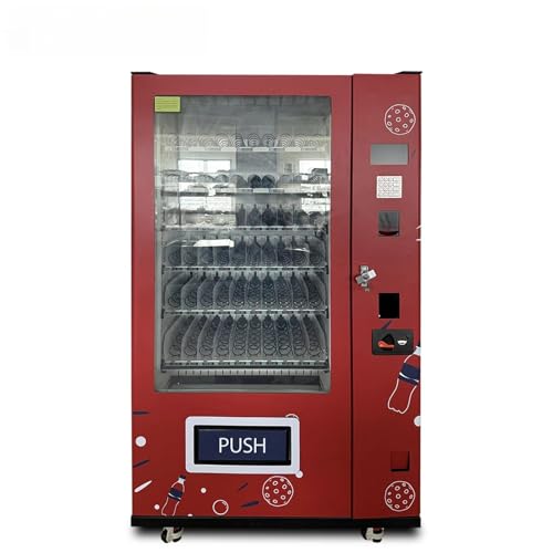 Snack Beverage Vending Machine, Automatic Combo Vending Machine with Refrigeration, Coin Bill and Card Reader Large Capacity for Office Break Room, School Campus, Employee Area