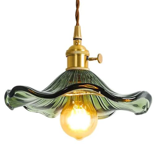 Lámpara colgante de cristal para dormitorio romántico con diseño de flor